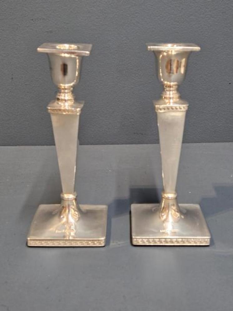 Pair of George V Period Walker & Hall Silver Candlesticks - Image 7