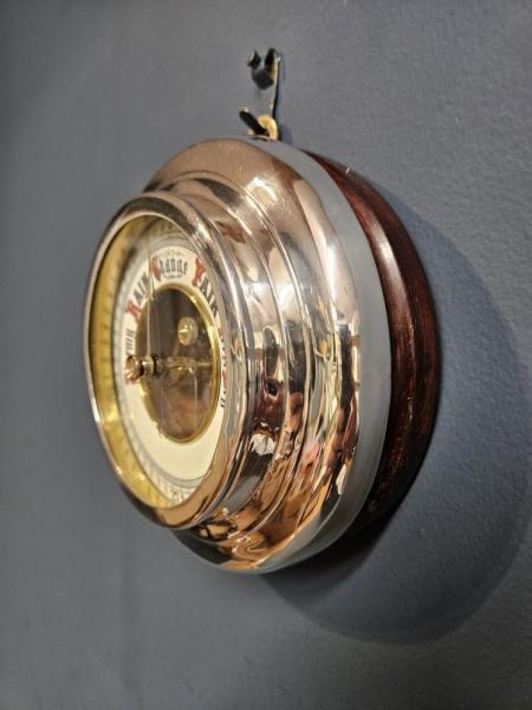 Edwardian Silver and Mahogany Cased Barometer - Image 5