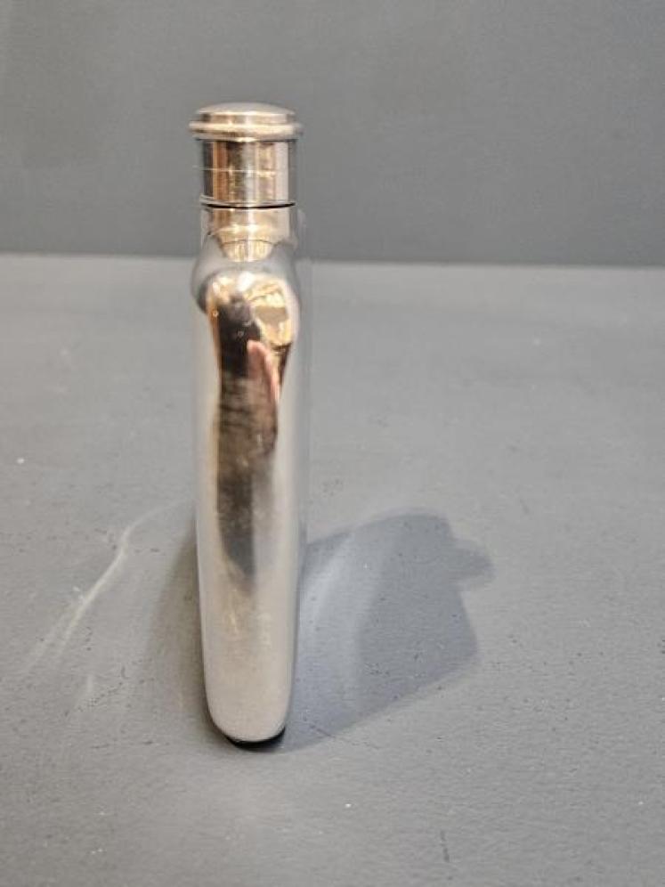 George V Period Silver Curved Hip Flask - Image 6