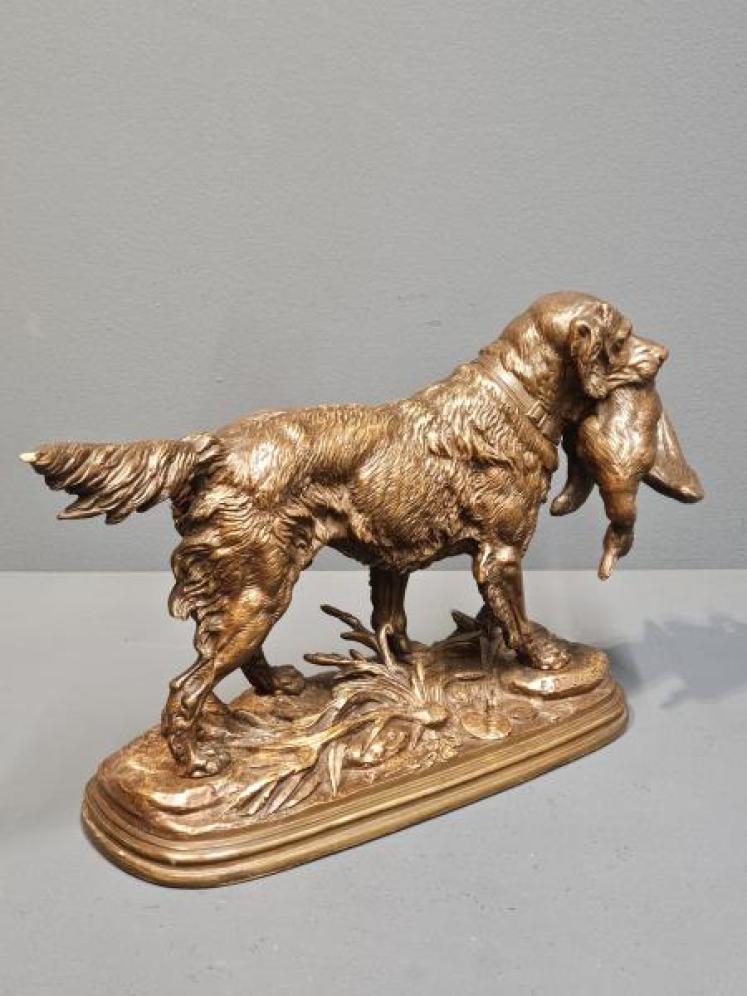 Superb Bronze of a Retriever Paul Edouard Delabrierre - Image 2