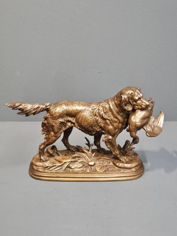 Superb Bronze of a Retriever Paul Edouard Delabrierre - Image 3