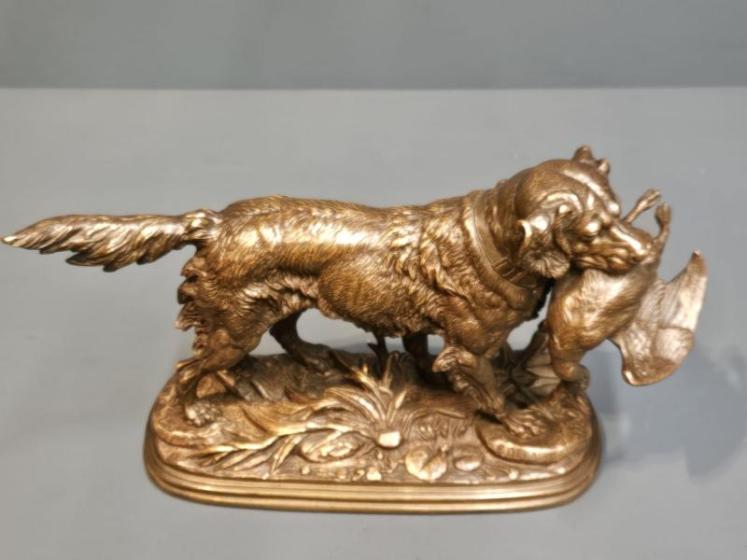 Superb Bronze of a Retriever Paul Edouard Delabrierre - Image 4