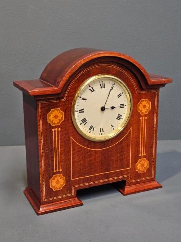 Fine Quality Edwardian Inlaid Mahogany Mantel Clock - Image 1