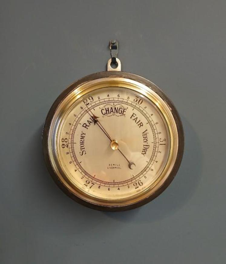Victorian Steel Cased Fisherman's Marine Barometer - Image 1