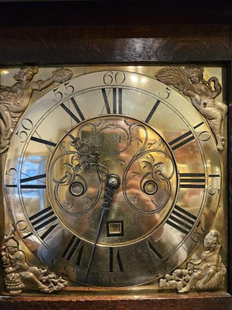 Small Proportion George II Oak Longcase Clock - Image 3