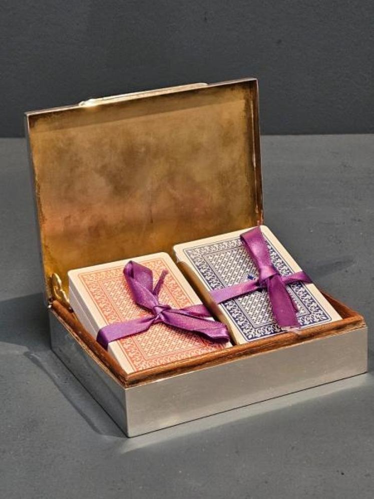 Silver Card Box with Rising Card Tray - Image 3