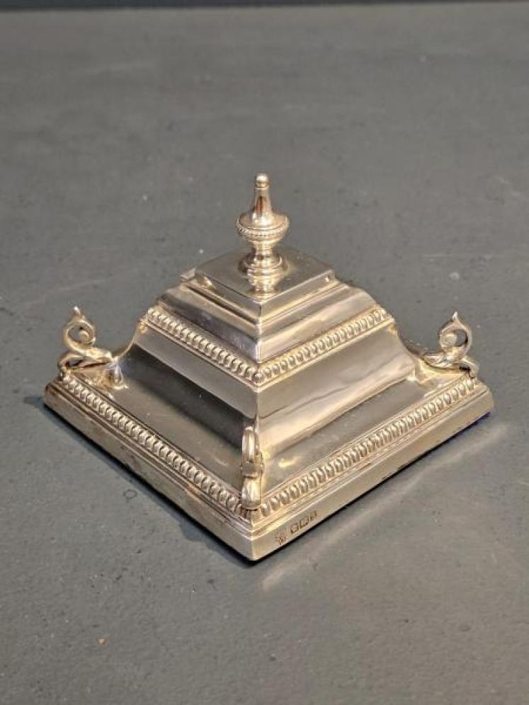 Edwardian Silver Inkwell  - Image 2