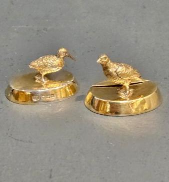 Edwardian Silver Gilt Menu Holders 