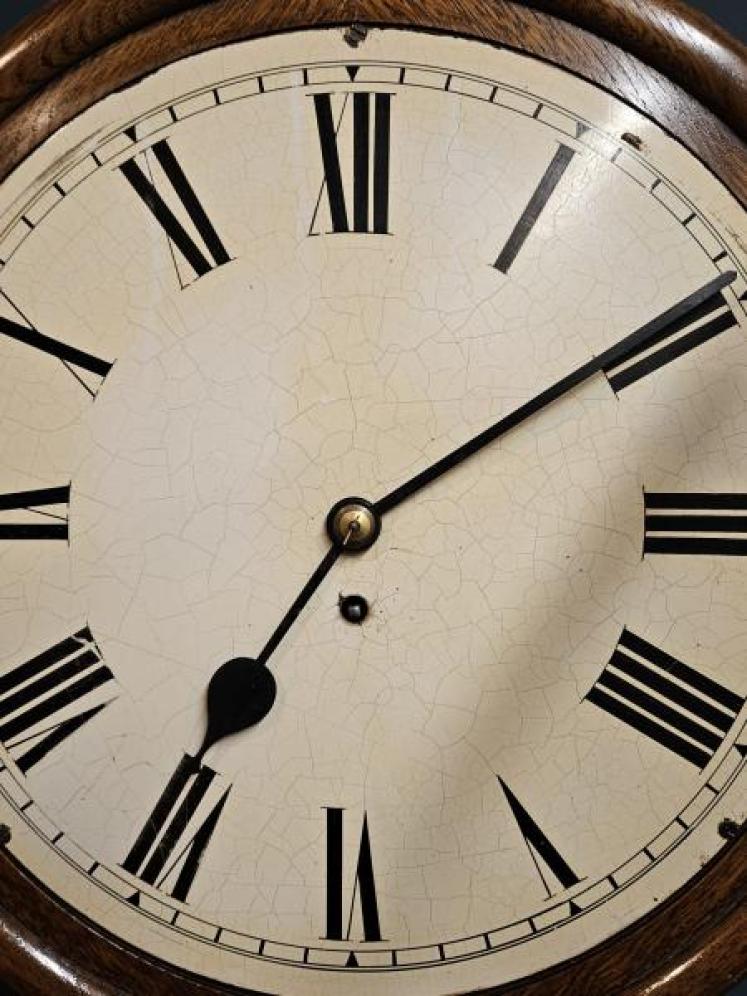 Victorian Oak Cased Single Fusee Dial Clock - Image 2