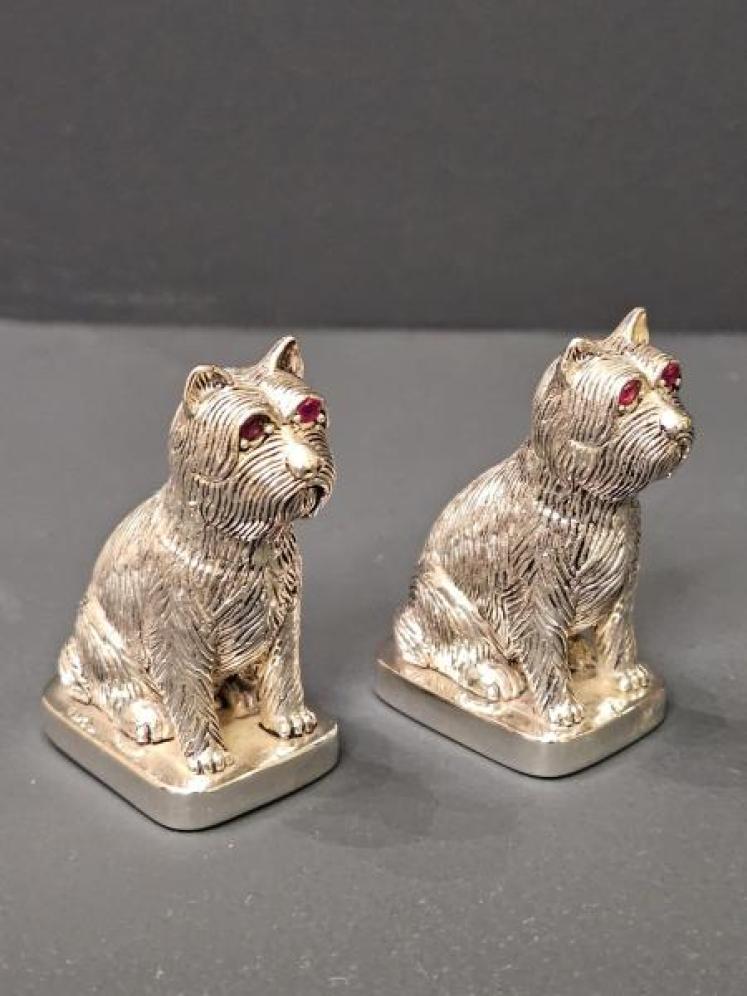 Pair of Silver Terrier Salt and Peppers - Image 1
