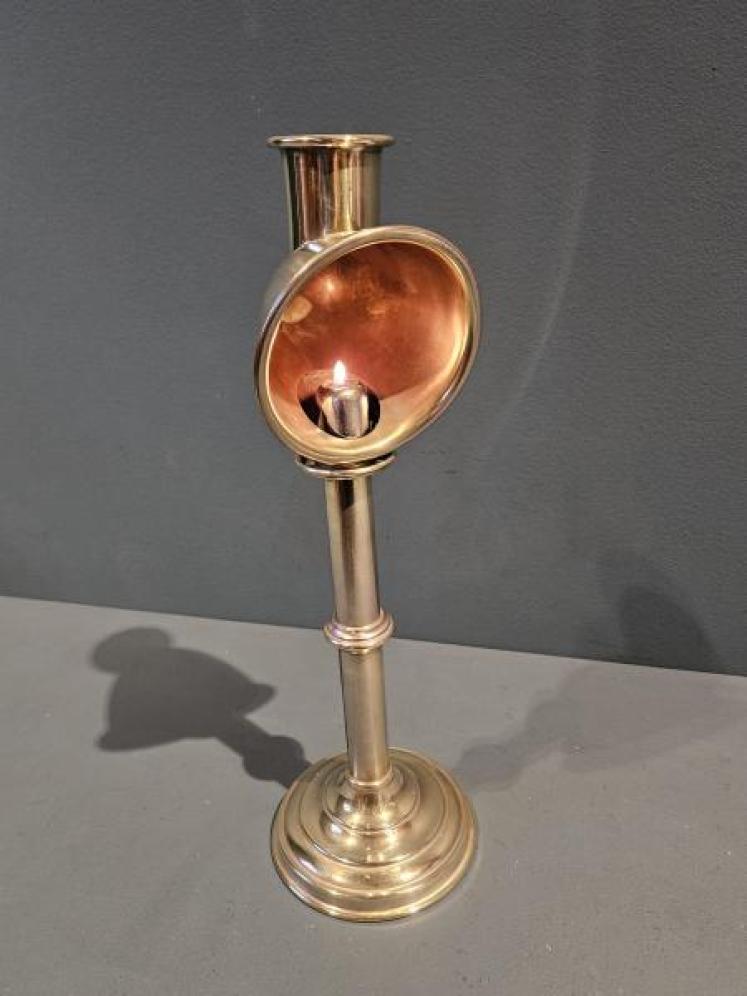 Victorian Brass Student Candle Lamp - Image 5