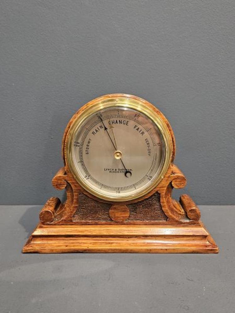 Victorian Oak Desktop Barometer by Lynch and Bateman - Image 1