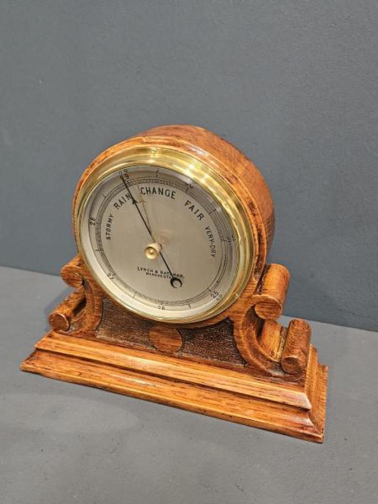 Victorian Oak Desktop Barometer by Lynch and Bateman - Image 2