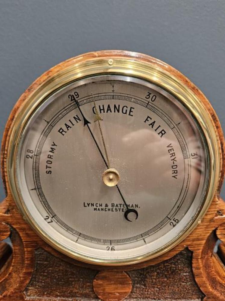Victorian Oak Desktop Barometer by Lynch and Bateman - Image 6