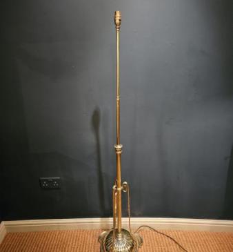 Edwardian Brass Rise and Fall Lamp Standard