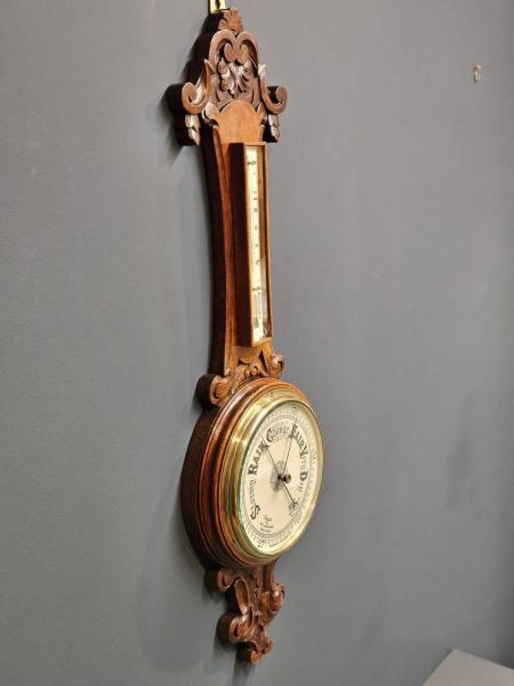 Oak Victorian Banjo Barometer - Image 3