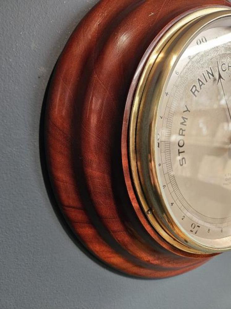 Victorian Turned Walnut Barometer by A Franks of Manchester - Image 2
