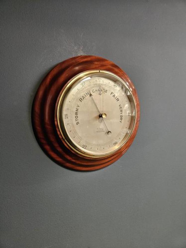 Victorian Turned Walnut Barometer by A Franks of Manchester - Image 3