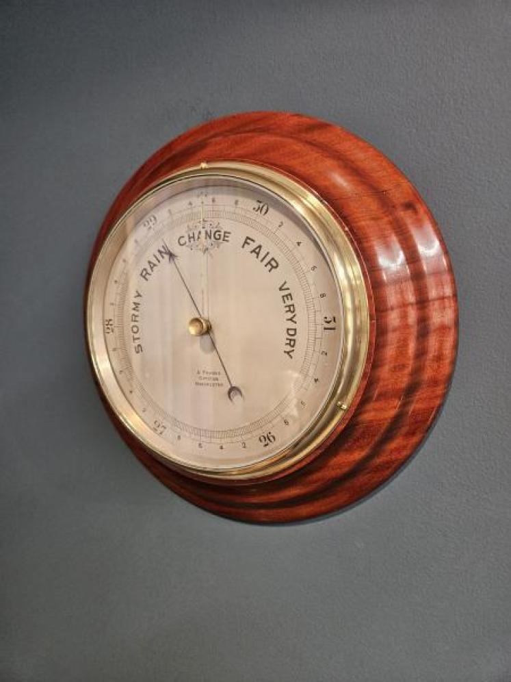 Victorian Turned Walnut Barometer by A Franks of Manchester - Image 4