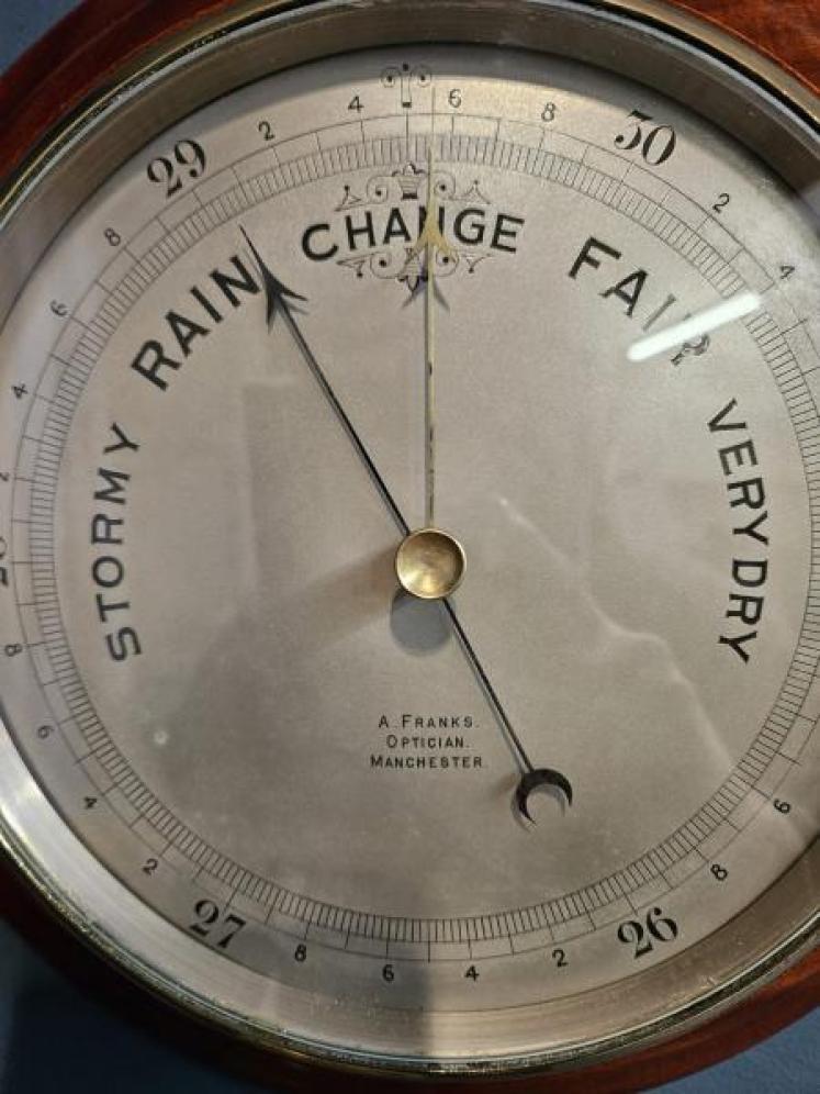 Victorian Turned Walnut Barometer by A Franks of Manchester - Image 6