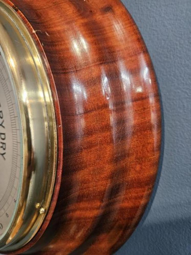 Victorian Turned Walnut Barometer by A Franks of Manchester - Image 7