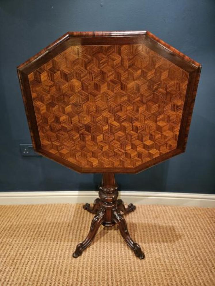 Superb Victorian Parquetry Walnut Snap Top Table - Image 5