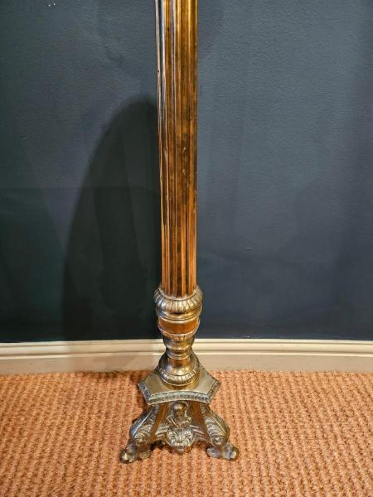 Early Victorian Pair of Floor Standing Brass Pricket Candlesticks - Image 6