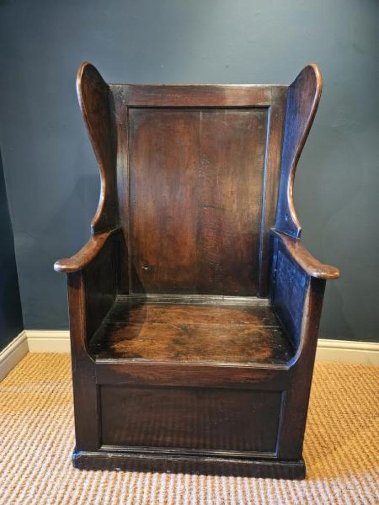 Superb George II Oak Lambing Chair - Image 1
