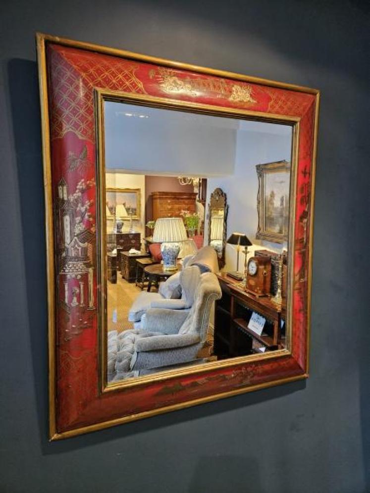 Edwardian Chinoiserie Framed Mirror  - Image 1