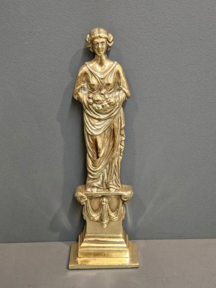 Victorian Weighted Brass Grecian Lady Door Stop - Image 1