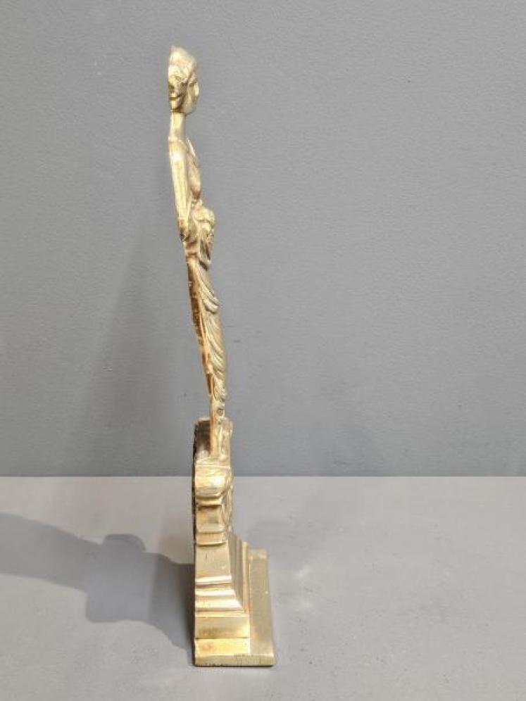 Victorian Weighted Brass Grecian Lady Door Stop - Image 4