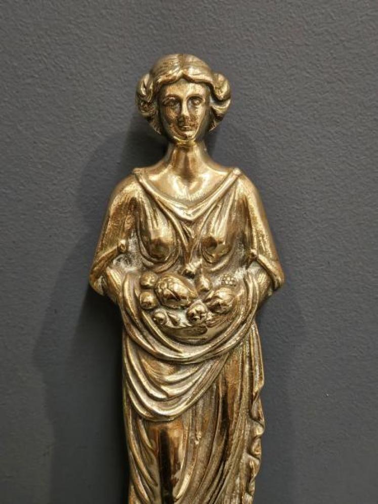 Victorian Weighted Brass Grecian Lady Door Stop - Image 5