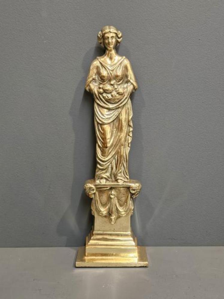 Victorian Weighted Brass Grecian Lady Door Stop - Image 6