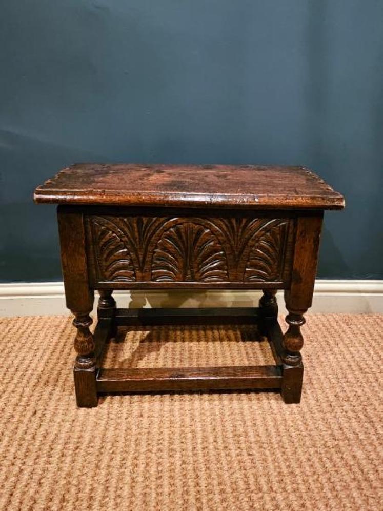 George III Oak Box Stool  - Image 1