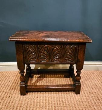 George III Oak Box Stool 