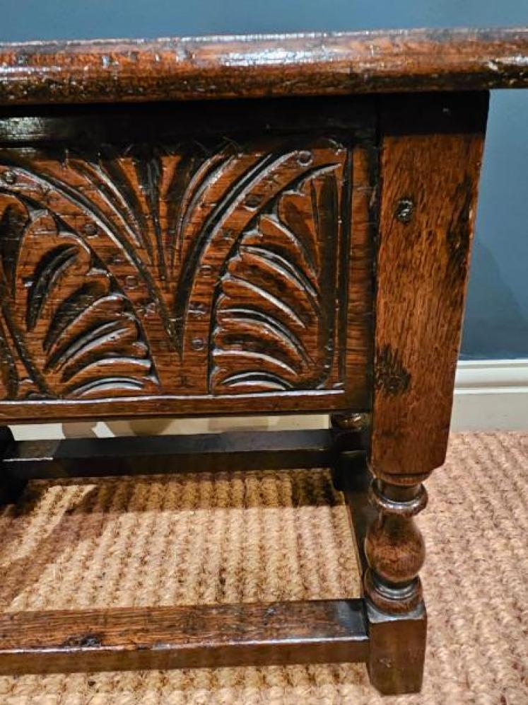 George III Oak Box Stool  - Image 2