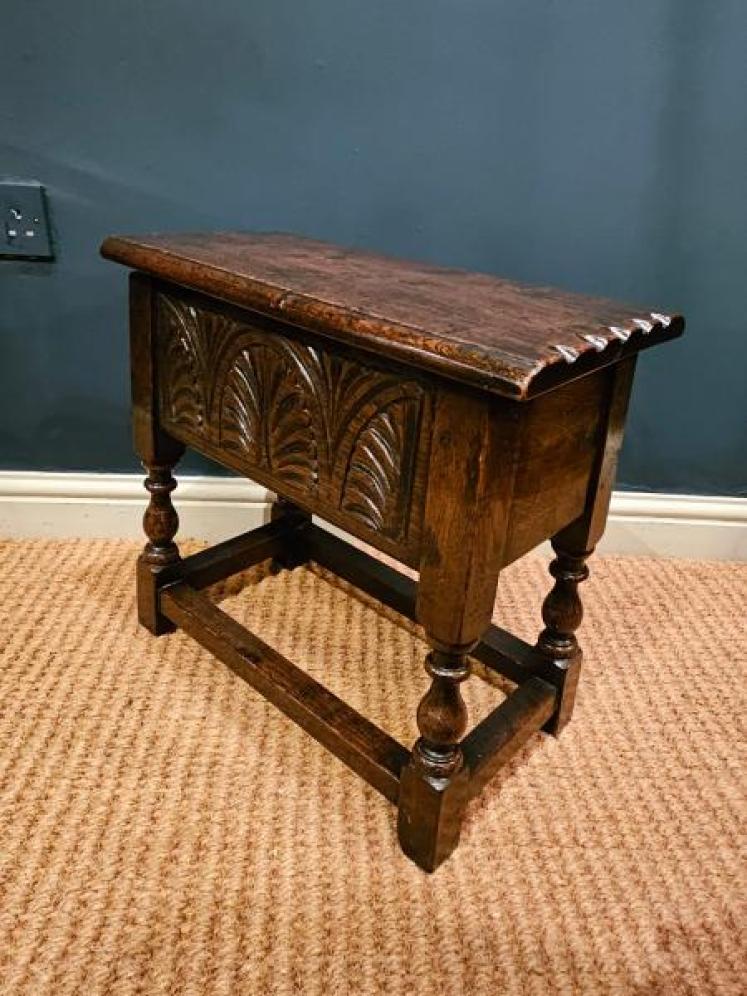 George III Oak Box Stool  - Image 7