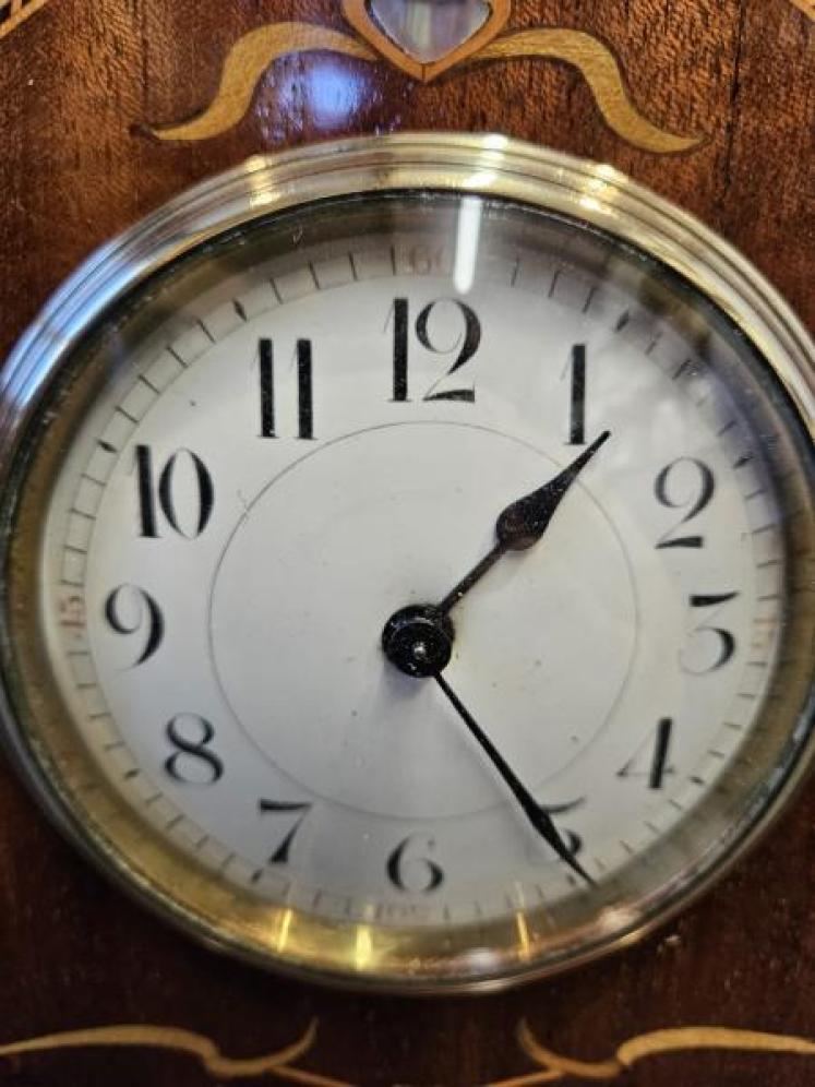 Superb Art Nouveau Inlaid Mantel Clock  - Image 6
