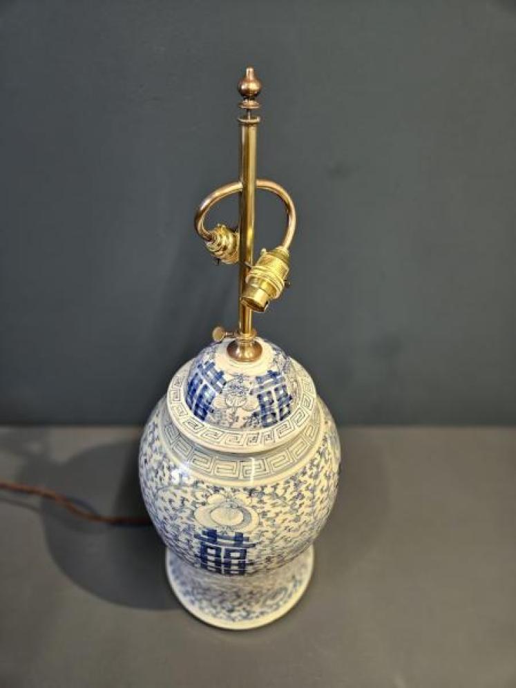 Victorian Chinese Ginger Jar Lamp  - Image 4