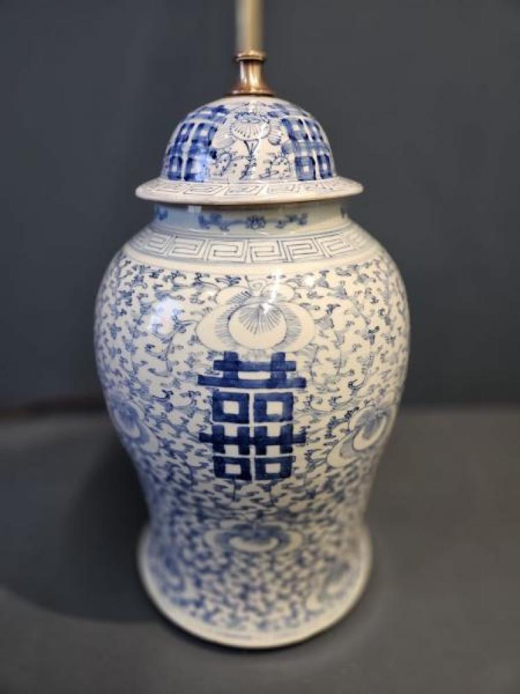 Victorian Chinese Ginger Jar Lamp  - Image 6
