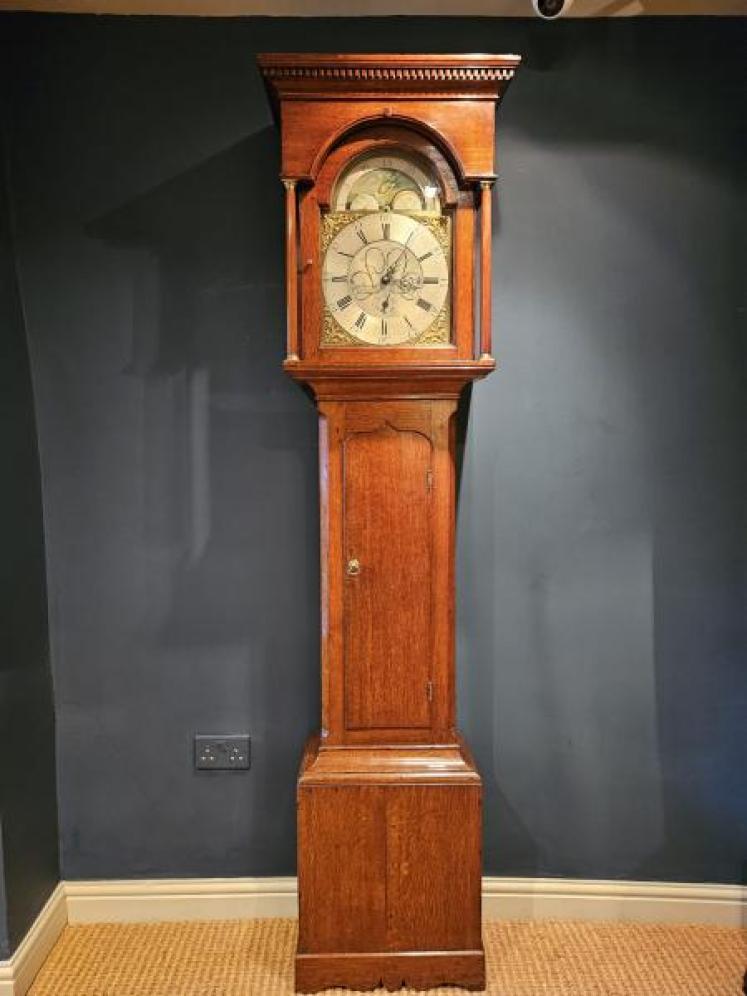 George III Oak Carlisle Longcase Clock  - Image 1