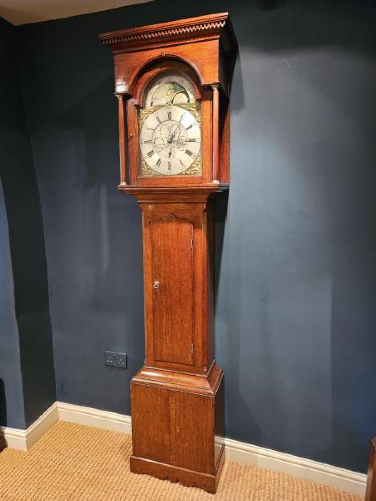 George III Oak Carlisle Longcase Clock  - Image 4