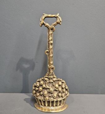 Victorian Brass Flower Basket Door Stop