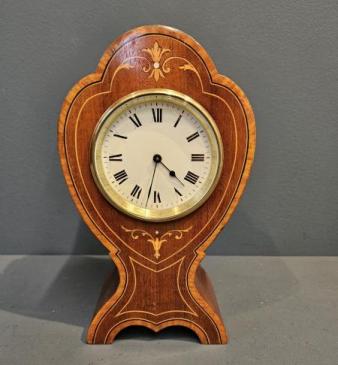 Edwardian Sheraton Inlaid Mantel Clock