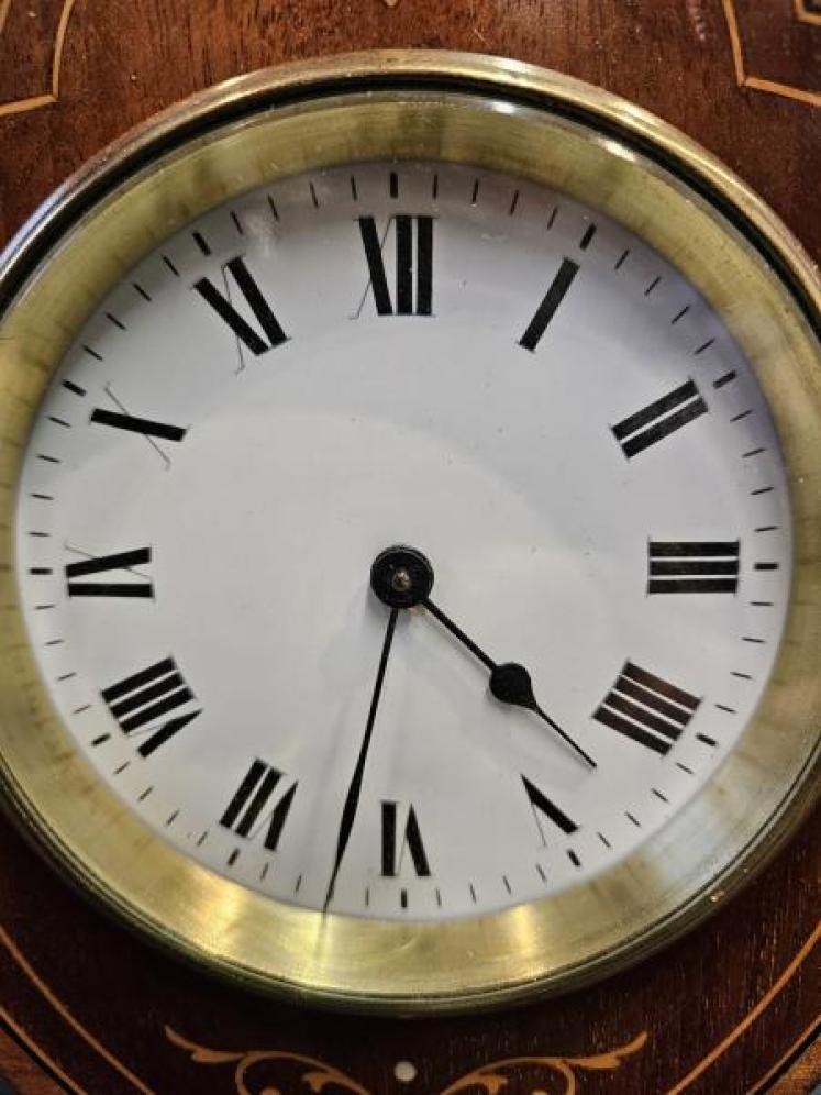 Edwardian Sheraton Inlaid Mantel Clock - Image 2