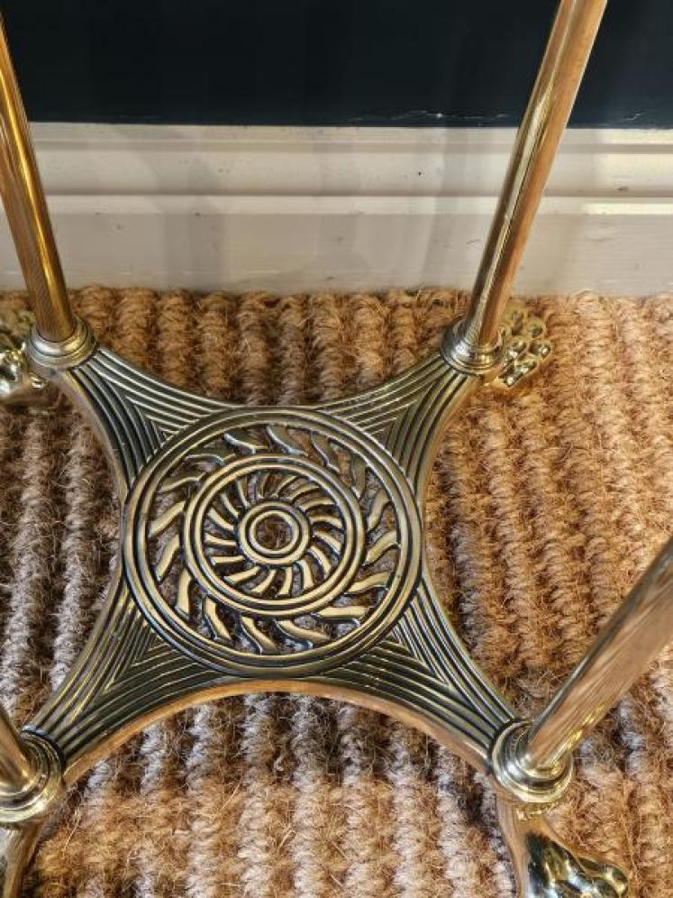Victorian Brass Marble Topped Lamp or Plant Stand - Image 3