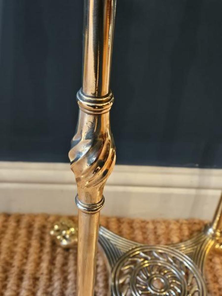 Victorian Brass Marble Topped Lamp or Plant Stand - Image 4