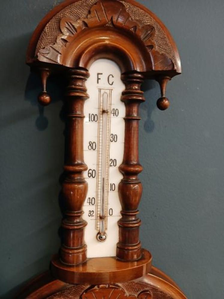 Victorian Walnut Pendant Banjo Barometer - Image 7