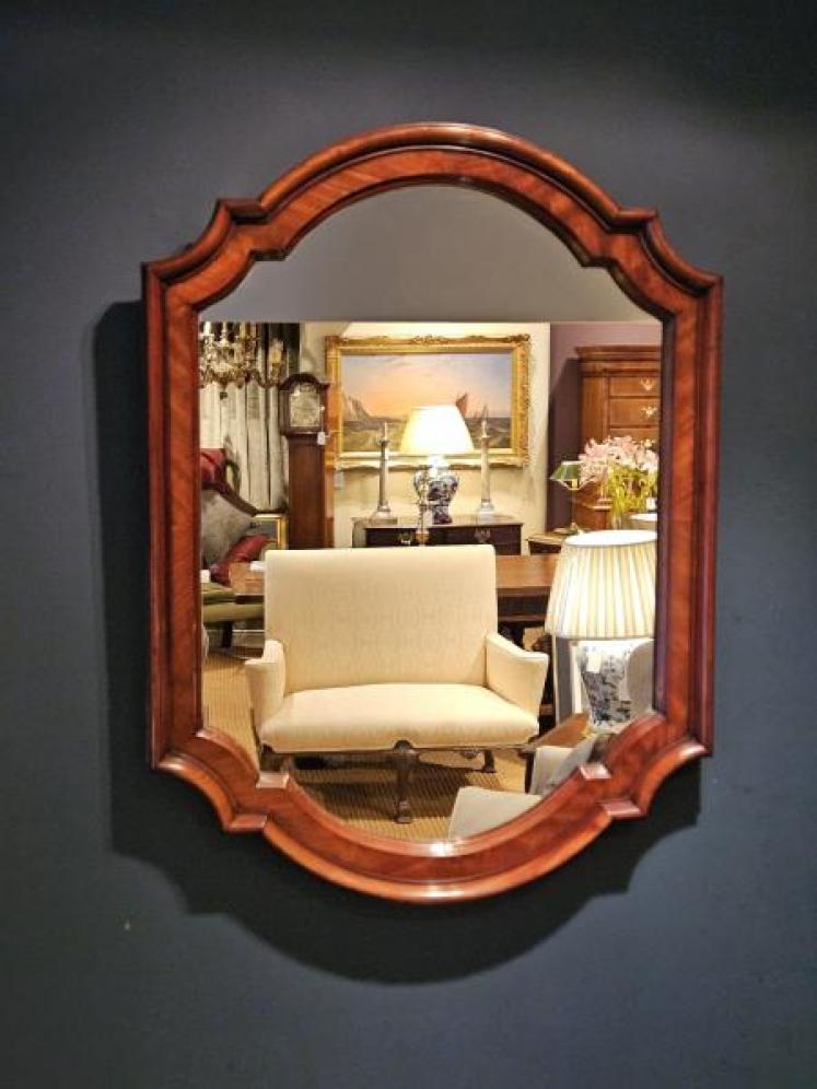 Early Victorian Figured Mahogany Mirror - Image 1