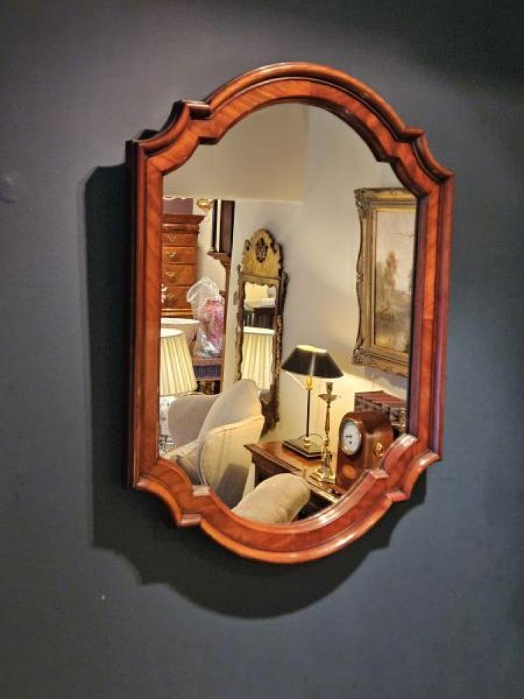 Early Victorian Figured Mahogany Mirror - Image 4